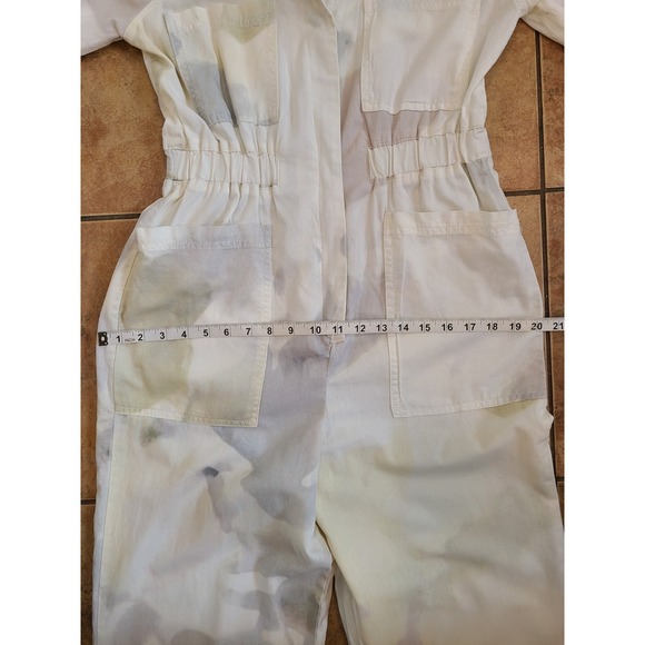 UNIVERSAL THREADS CREAM Lite CAMO COVERALLS Balloon Sleeve Artsy Street Sz 6 - Picture 5 of 11